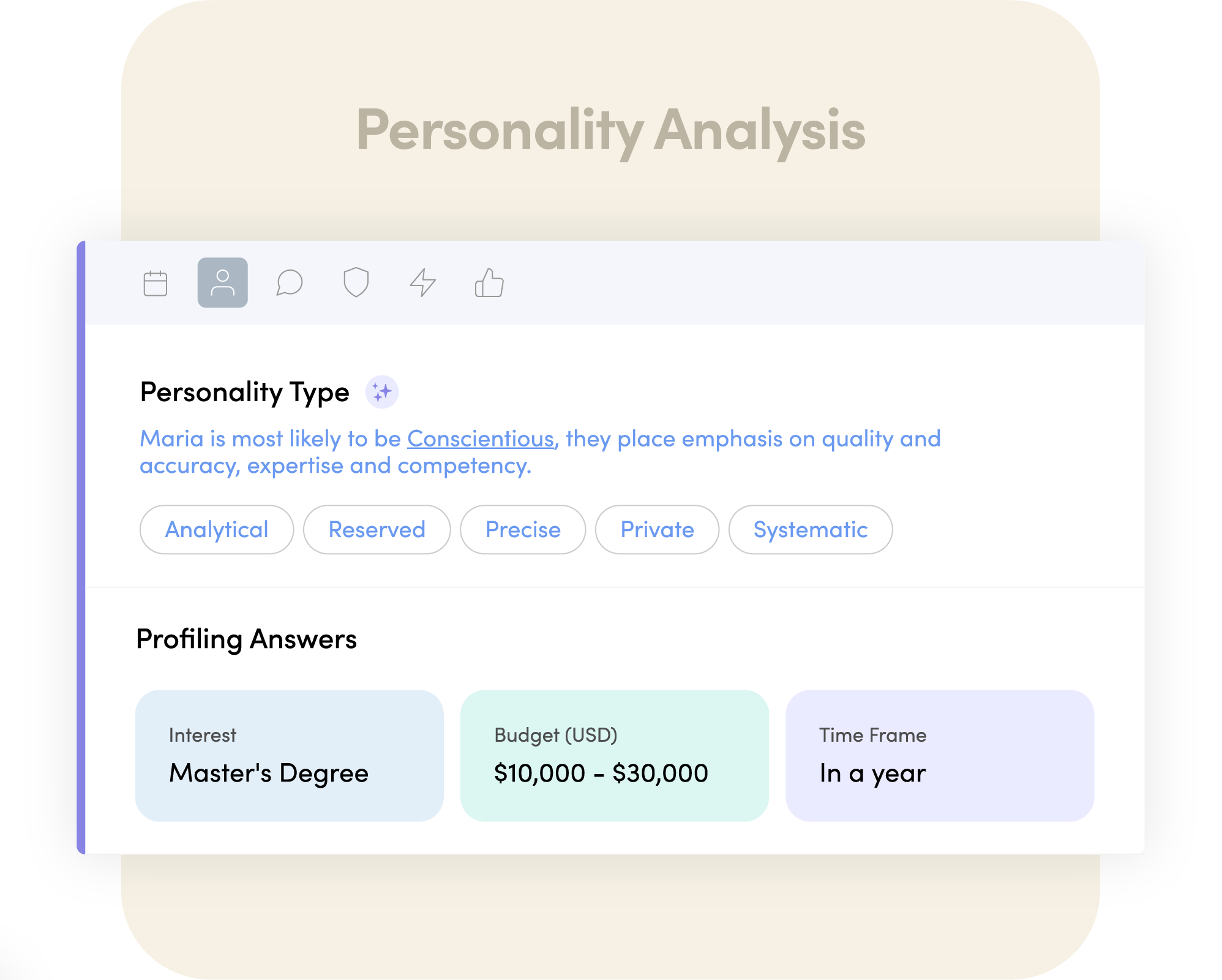 Sales triage prioritize leads - step 5 - personality analysis