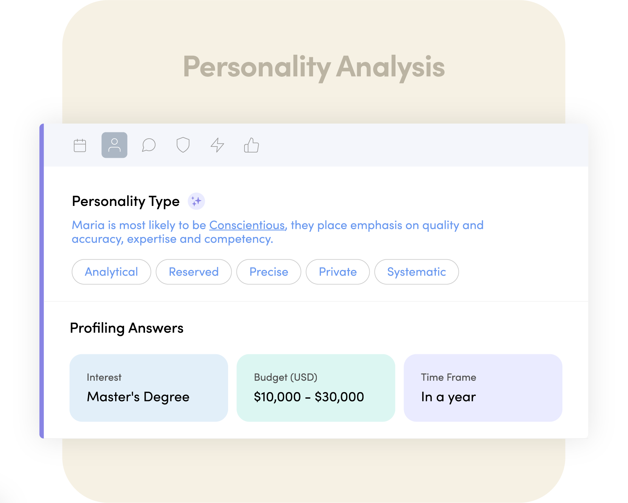 Sales triage prioritize leads - step 5 - personality analysis